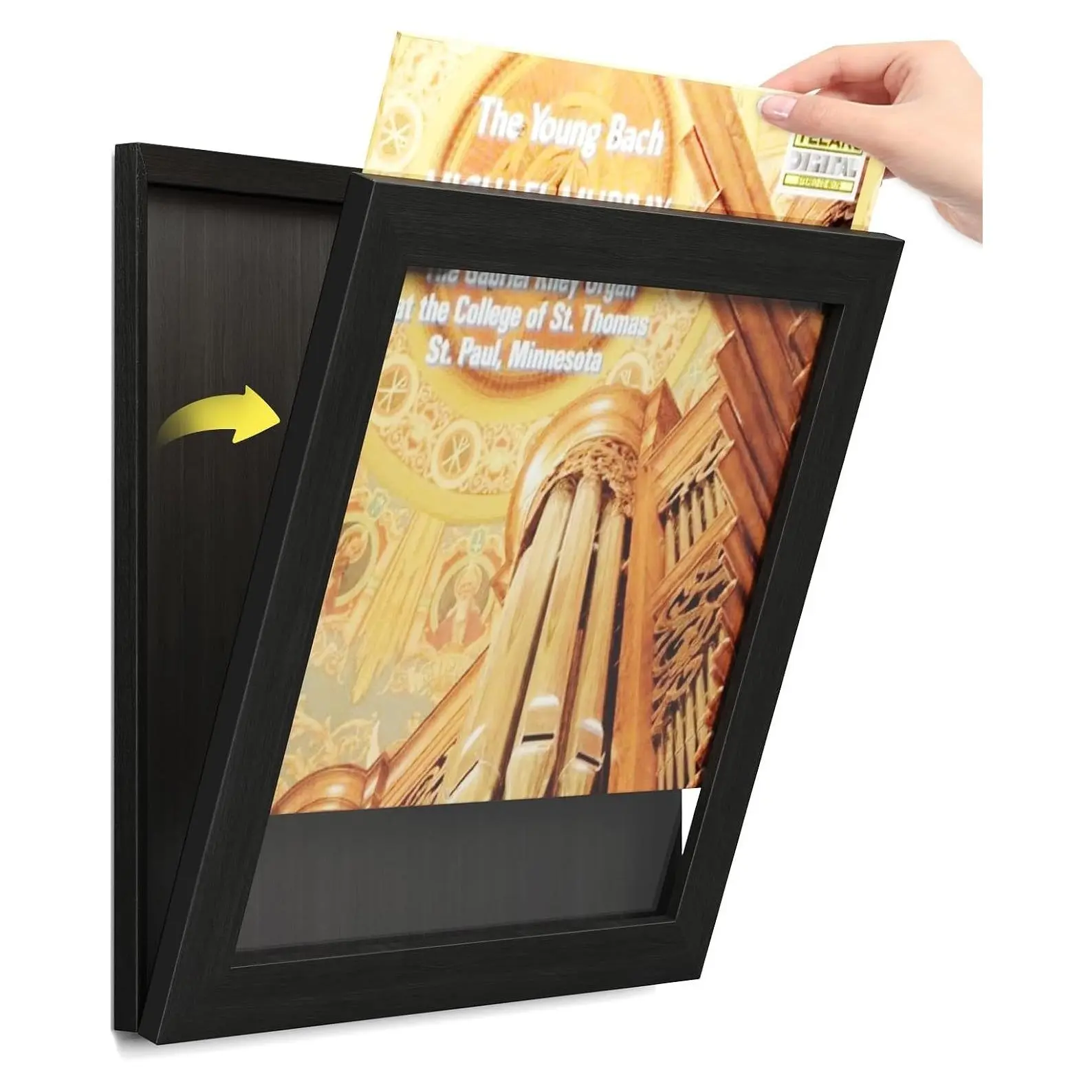 12x12 Inch Vinyl Record Album Frame for Wall Display, Black LP Cover Frame, 1 PackGift