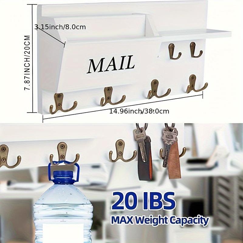 Wooden Wall Mounted Key Holder, Multi-purpose Storage Rack, Home Organizer for Entrance, Hallway, Living Room, Wall Mounted Hook