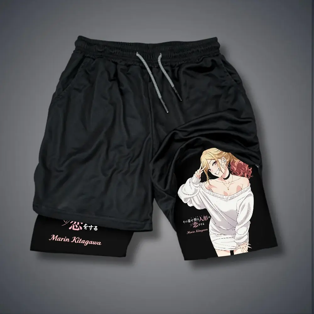 [Vtg90s] Double-Layer Sports Shorts Graphic Shorts Black Shorts Camo Shorts Streetwear Shorts Men Outfits Men Short Shorts Vacation Outfits Shorts