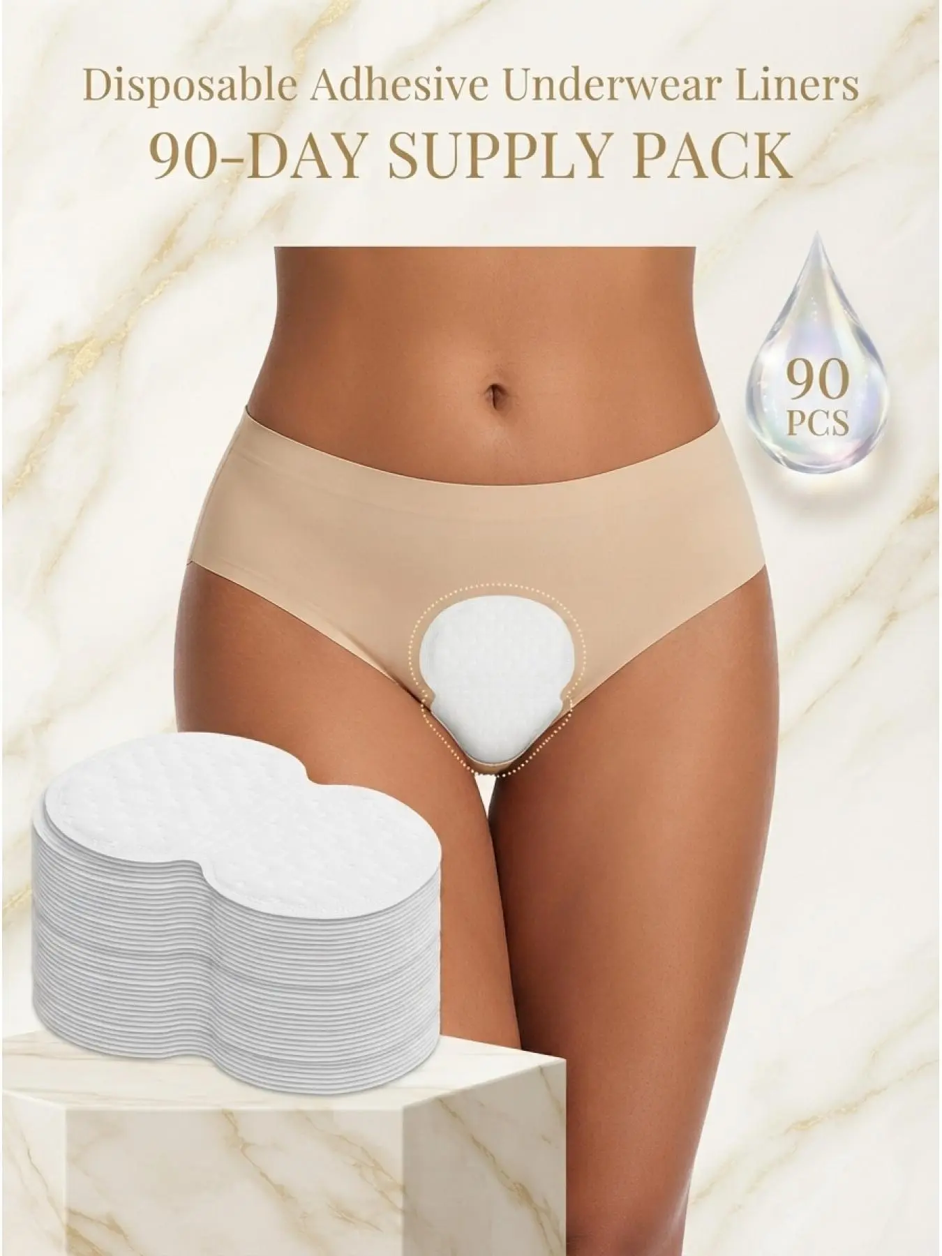90 pieces of women's disposable adhesive undergarment moisture-absorbing and sweat-wicking pads, private hygiene pads, anti-barebacking, anti-embarrassment, underarm moisture-absorbing pads, multi-functional body padding