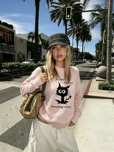 Coquette Sweet Style Sweater, American Streetwear, Thatgirl Commute Look, Perfect with Jeans, Skirts, Boots, High Repurchase Rate