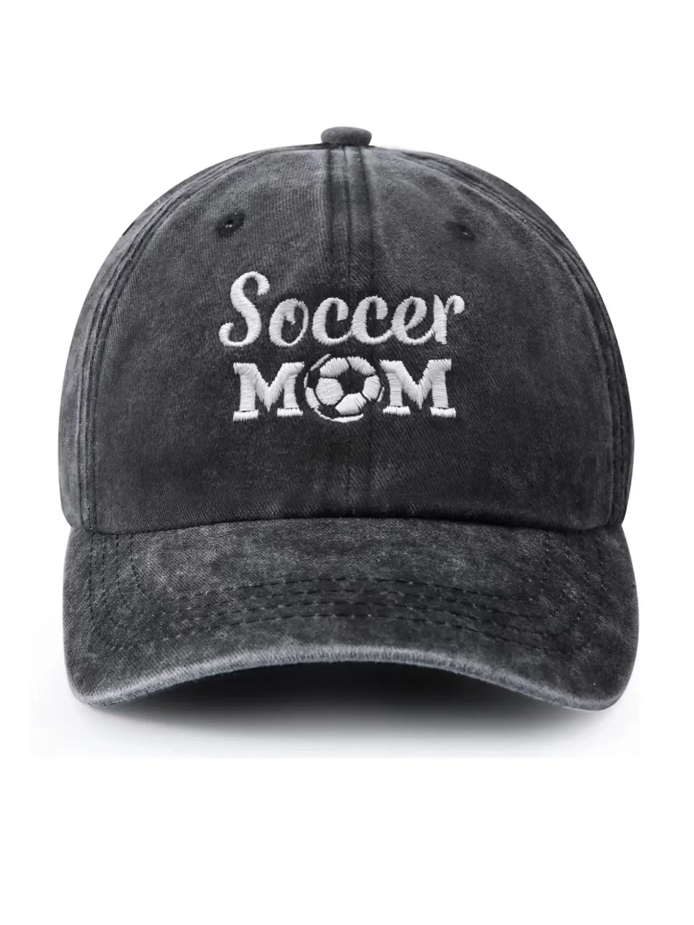 Adjustable Outdoor Embroidered 'soccer Mom' Heart Women's Baseball Hat, Washed Sun Protection, Versatile Y2K Style Cap