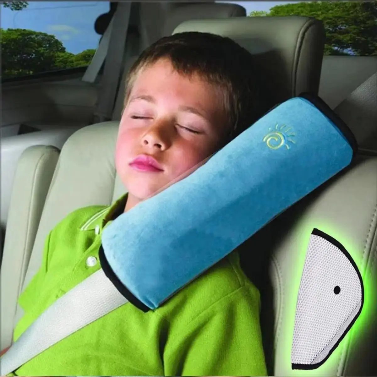 Kids' & Women's Car Seat Belt Pillow Strap - Soft Micro-Suede Anti-Shrink Head Support Cushion, Disassemble Wash Shoulder Pad for Long Travel Auto Drive (Sports & Outdoor Leisure Equipment), One-Size-Fits-All