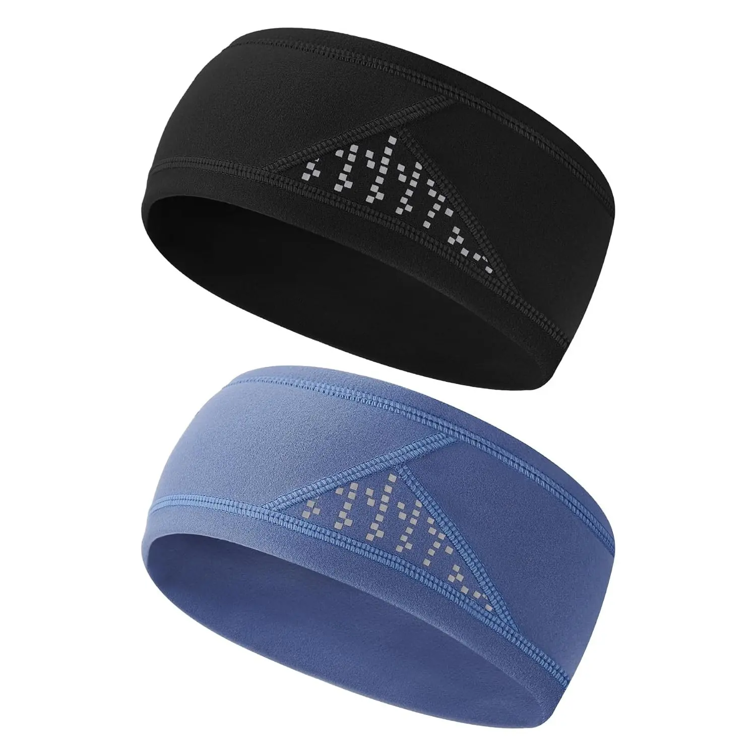 Unisex Fleece Cold Weather Headband - Reflective Dots Ear Warmers with Snug Fit for Running, Skiing
