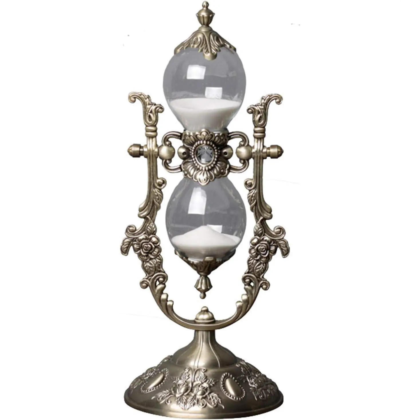 Hourglass Timer, 15 Minutes Embossed Golden Hourglass Timer,Used for Vintage Home Decoration, Office/Desk Decoration, Kitchen Wedding Gifts (P1-G42U-8VJR)