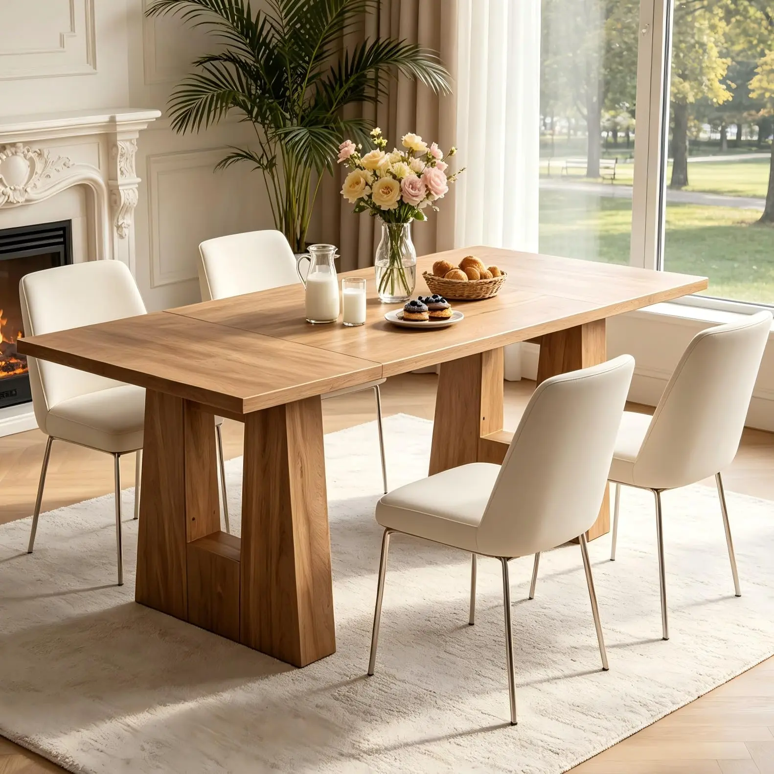 Garvee 62.6" Dining Table for 4-6 People, Modern Kitchen Table