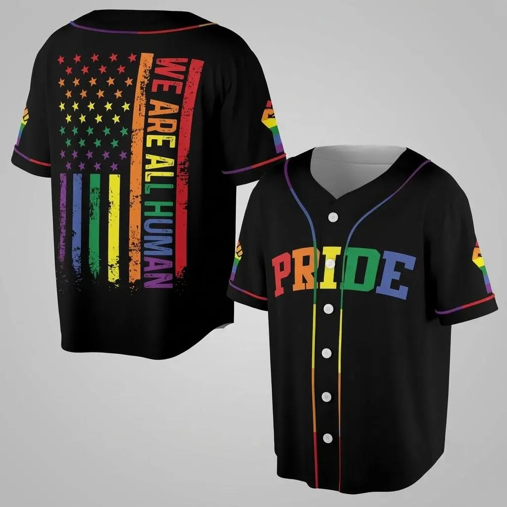đWe Are Human Rainbow Pride Month LGBT Team Unisex Baseball Jersey, Gift of Pride, Equality Gifts đWe Are Human Rainbow Pride Month LGBT Team Unisex Baseball Jersey, Gift of Pride, Equality Gifts