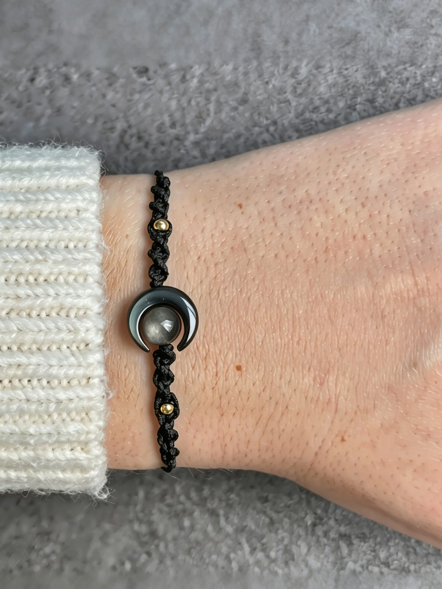 Simple Handmade Moon Motif Bangle Bracelet for Women, Boho Style, All Seasons, Perfect for Daily Wear and Holiday Gifts
