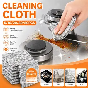 Iron Wire Sponge Cloth,Scratch-free Dish Cleaning Cloth, Multi-purpose Dish Scrubber, Easy To Rinse and Reusable Cleaning Cloth for Kitchen Sink, Sponges Non Scratch, Multipurpose Kitchen Sponges