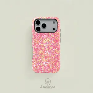 This refreshing pink and yellow watercolor-style floral case is a durable 2-in-1 protective case, compatible with MagSafe, and suitable for iPhone 17/16/15/14/13/12/11 Pro Max/Plus/Pro. A simple and stylish phone case, it makes a perfect birthday gift.