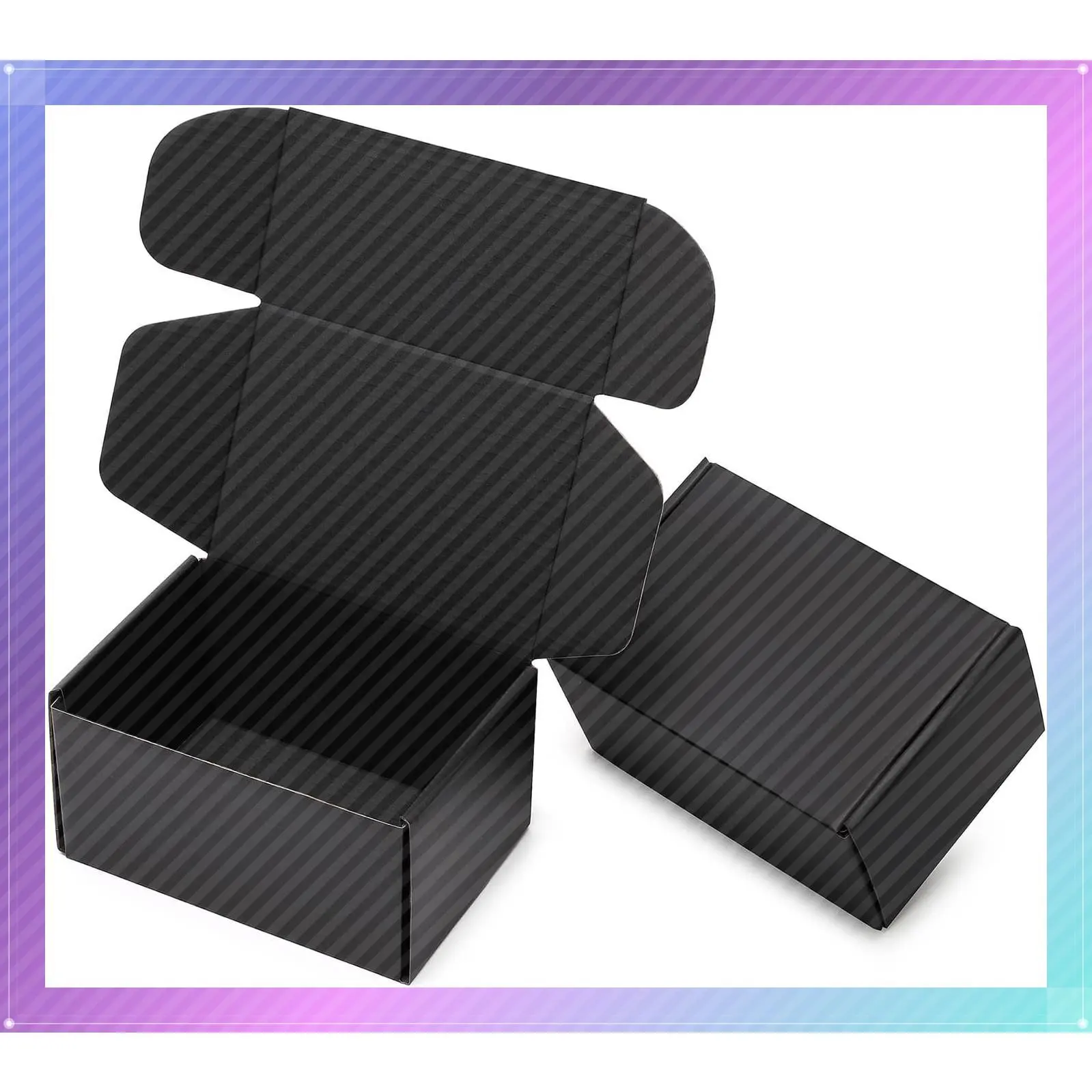 6x4x3 Small Black Corrugated Shipping Boxes - 24 Pack Tab Locking Literature Mailers, Flat Empty Gift Packing Supplies for Small BusinessGift