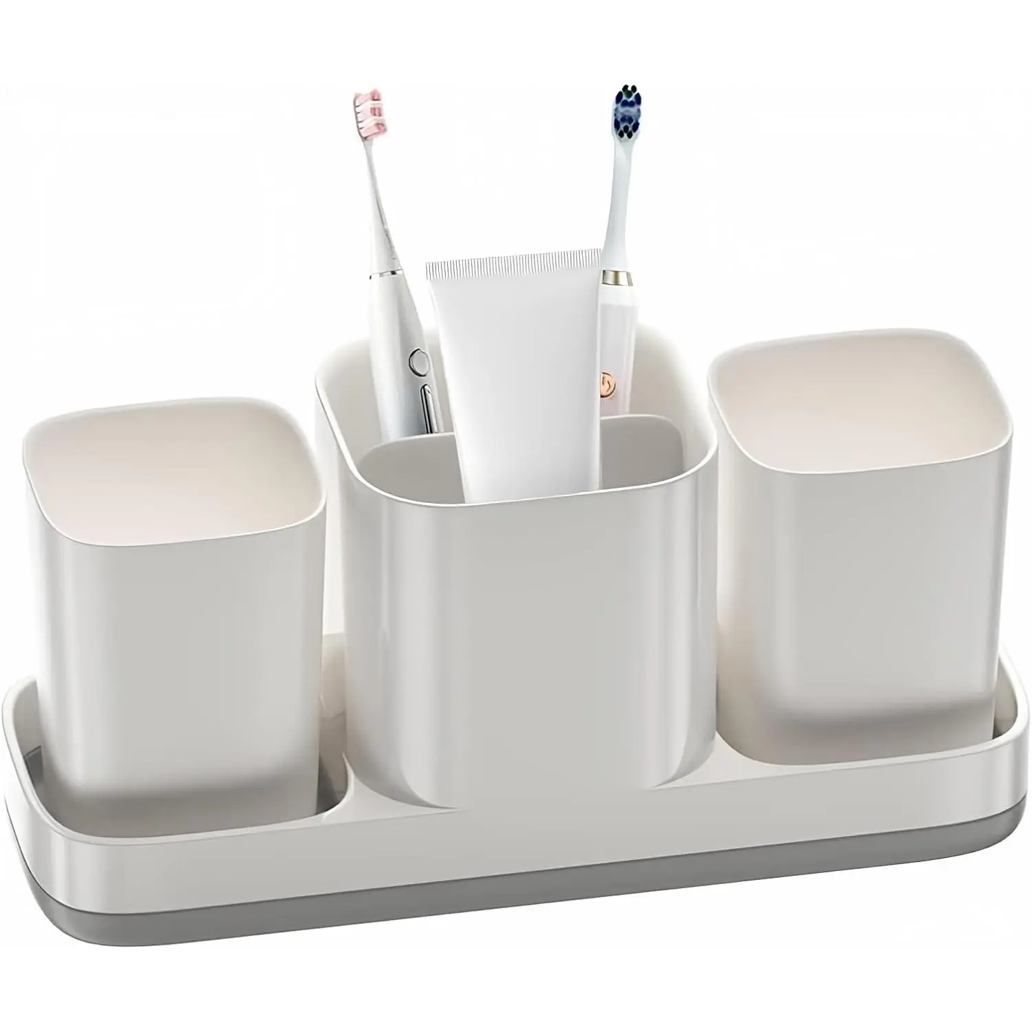 Toothbrush Holder for Bathroom,Bathroom Toothbrush Holder Set,Kids Toothbrush Holder with 2 Cups,Toothbrush Holder Travel,Electric Toothbrush Holder for Bathroom