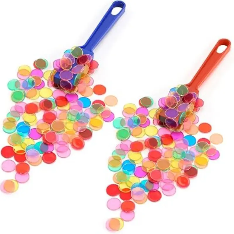 202-Piece Bingo Game Set, Includes 200 Colorful Bingo Disks (17mm) and 2 Bingo Sticks, Perfect for Parties and Learning Activities