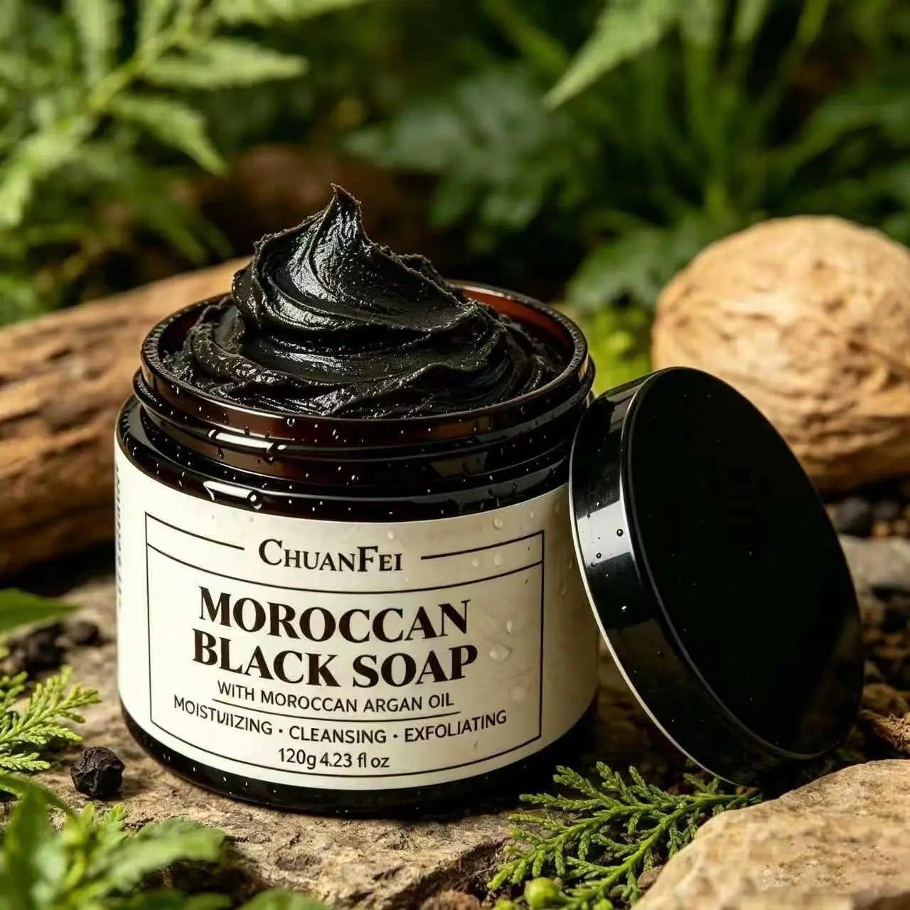 Moroccan Soap Exfoliator with Argan Oil, Moisturizing Cleanser, Exfoliating Body Cleanser, Deep Skin Care, Natural Skincare Solution, Ideal for All Skin Types