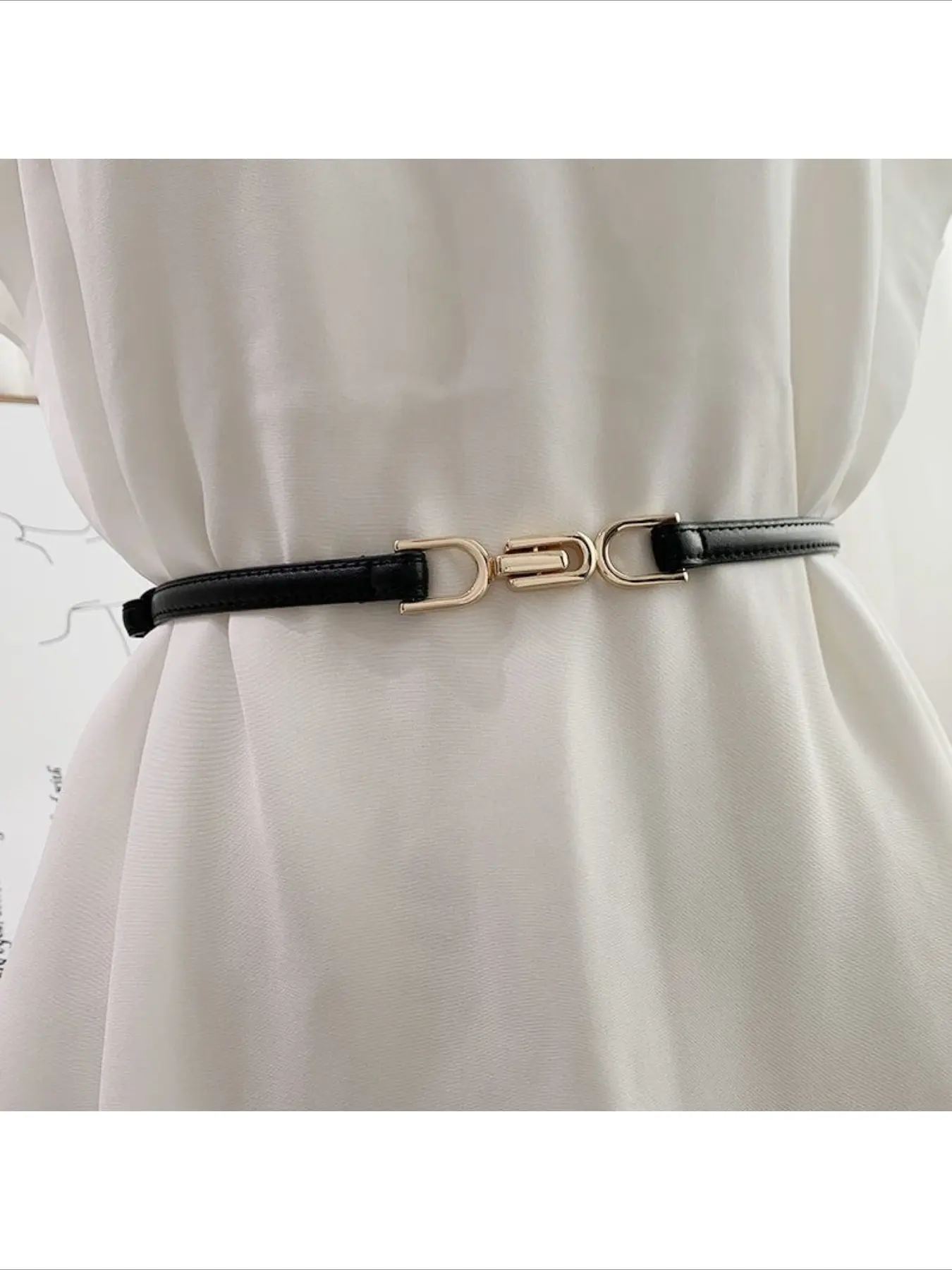Trending Hot No Hole Adjustable Thin Waist Belt For Women OT Buckle Versatile Match Dress Coat Suit Fashion Waist Chain Waistband Female Daily Casual Formal Waist Decor