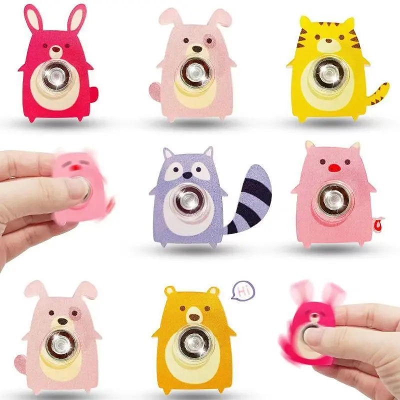 10PCS Unisex Cute Cartoon Animal Small Fidget Spinners - Spinning Bearing Stress Relief Toys, ADHD Finds, Anxiety Fidget Tool for Neurodivergent Kids’ Sensory Activities, Goodie Bag Stuffers