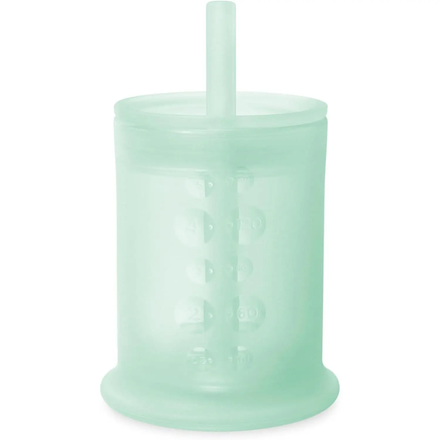 Silicone Training Cup with Straw Lid |    Water Drinking Cup |   6+ Mo Infant To 12-18 Months Toddler |   Sippy Cup For Kids & Smoothie Cup |    Led Weaning (Mint, 5 oz) New model baby dinnerware utensil