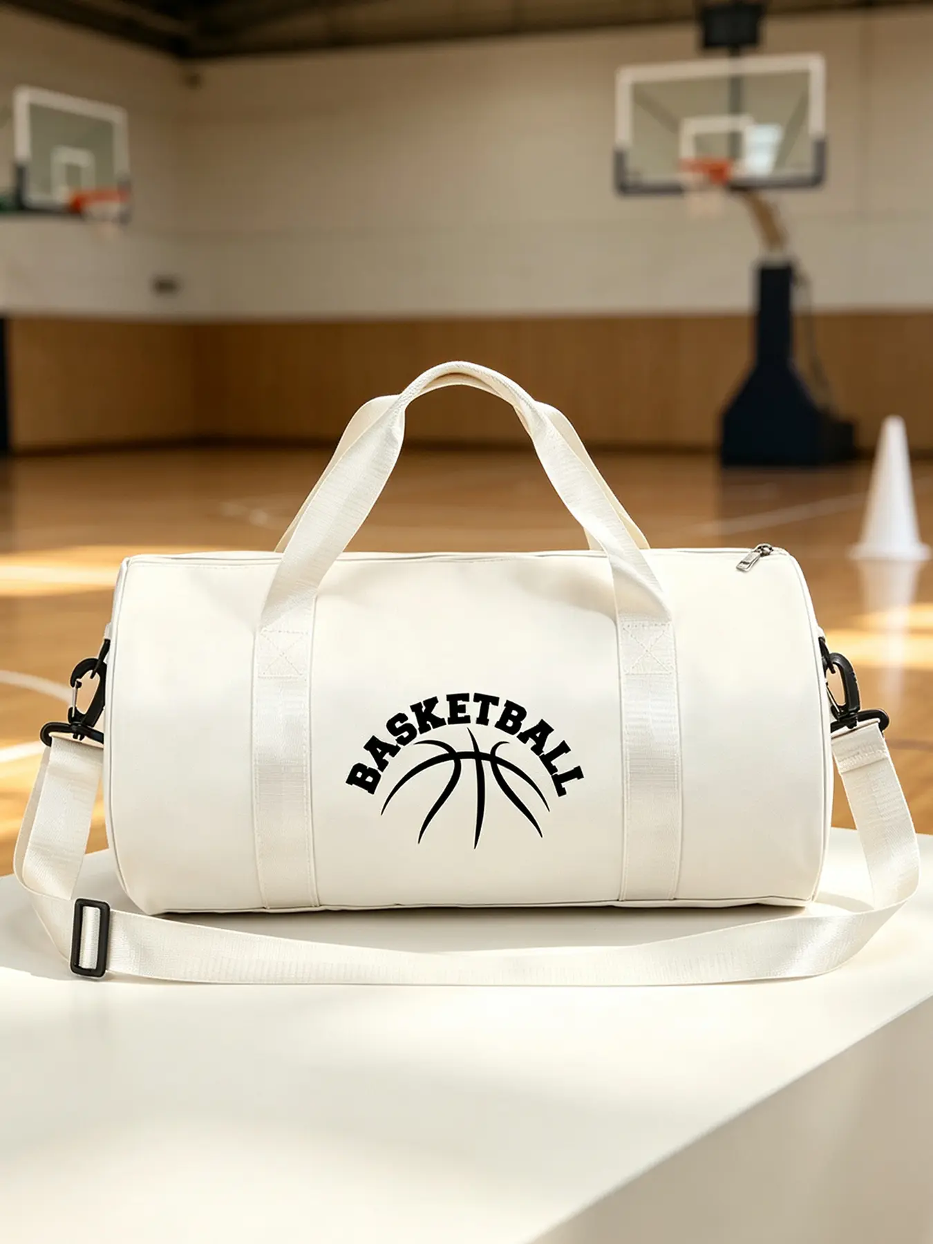 Basketball‑Themed Large‑Capacity Men’s Gym Bag, Dual‑Use Handheld & Crossbody Sports Messenger Bag, Perfect for Business Men’s Daily Commute, Casual Outings and Outdoor Travel