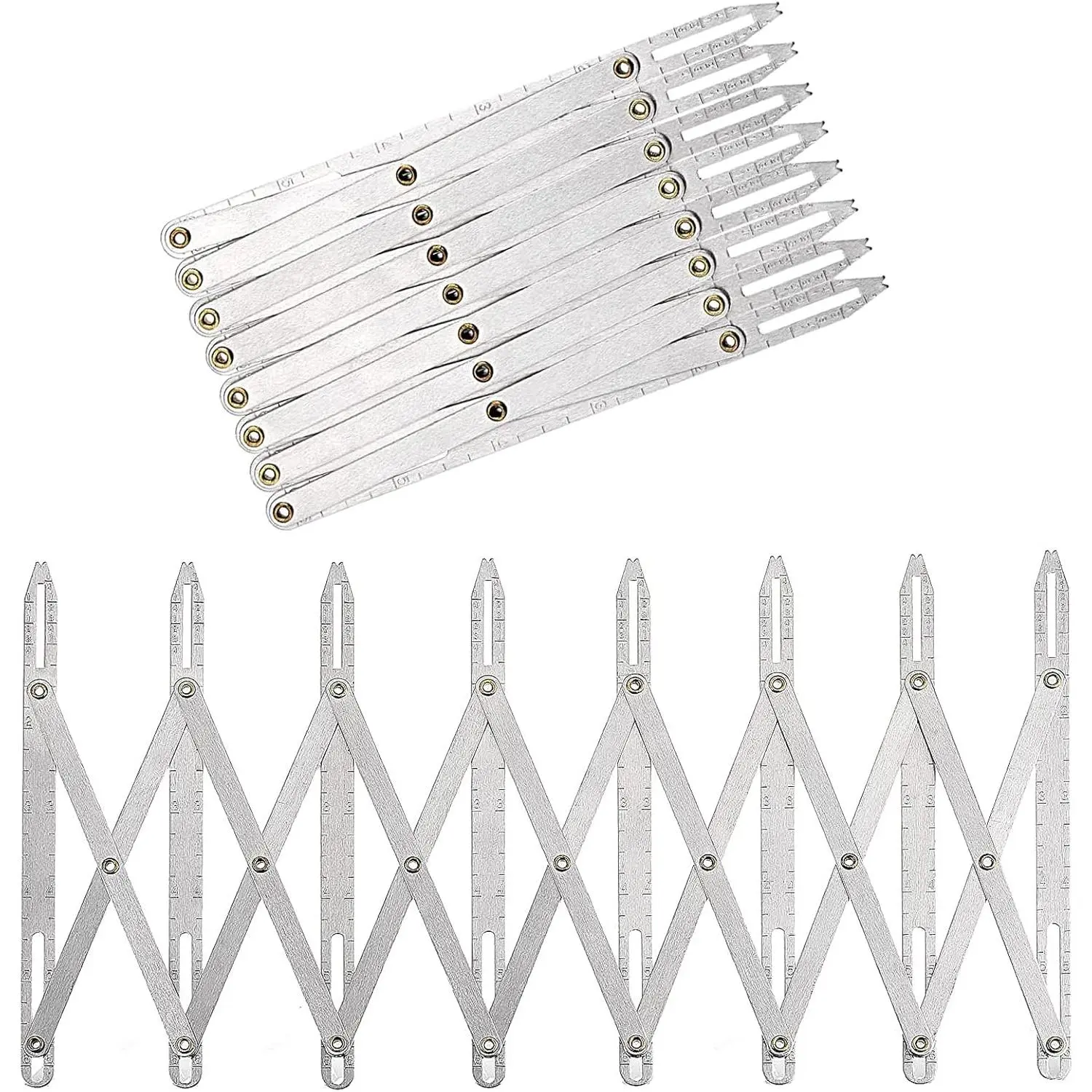 Aluminum Expanding Sewing Gauge Button Guide Equal Space Expandable Sewing Tools Device  Buttons Pleats Crafts
