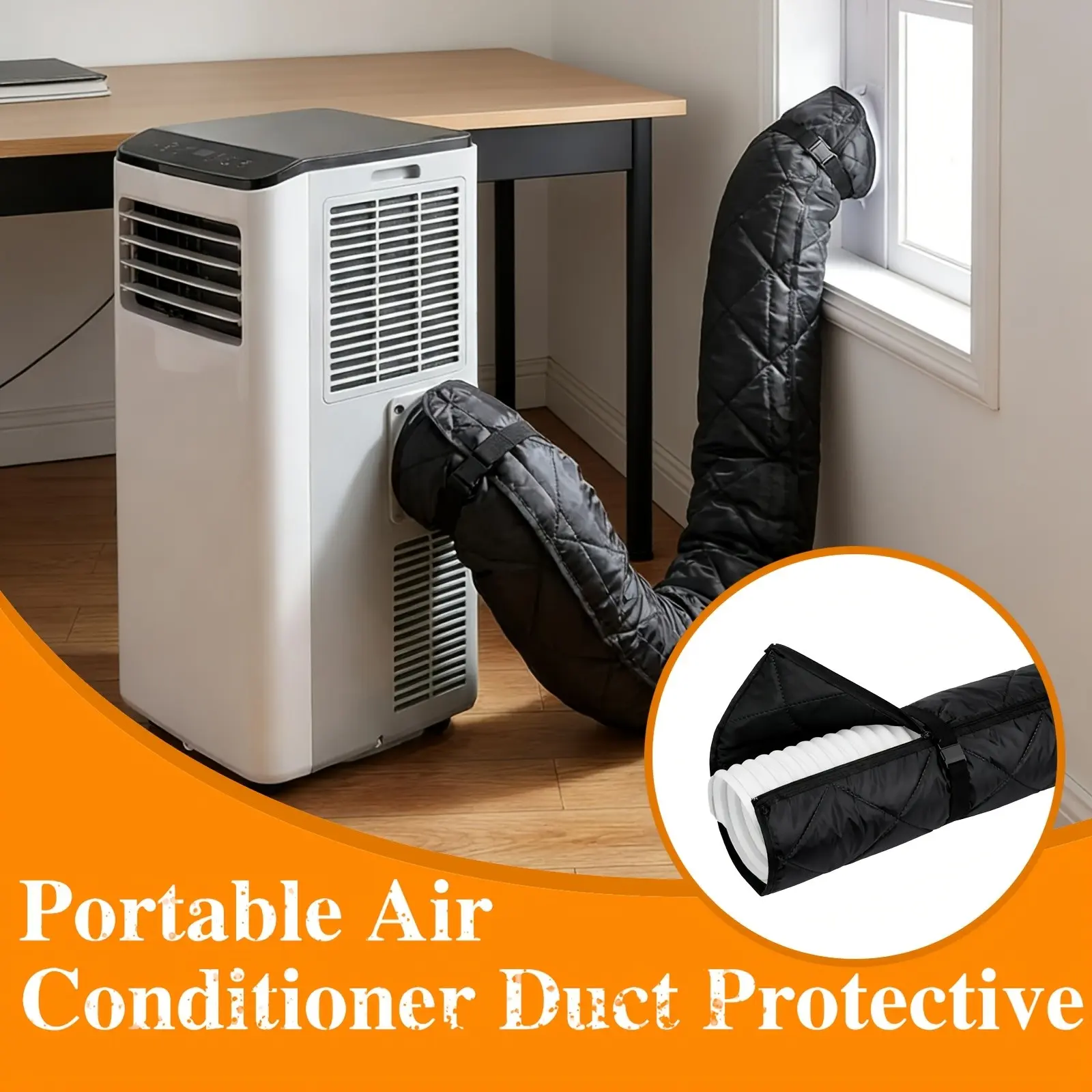 Portable Air Conditioning Pipe Protector, Protective Cover, Insulation Sleeve for 5-6 Inch Exhaust Pipes, Adjustable Design for Easy Installation and Removal