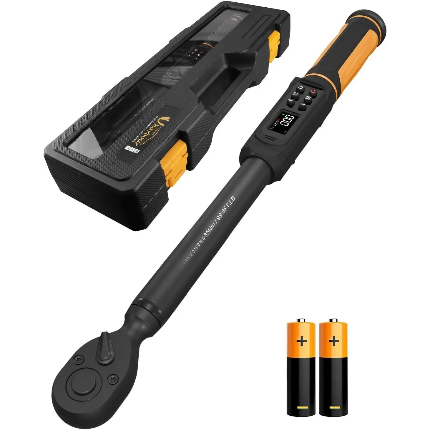 Digital Torque Wrench 3/8 Drive, 1.5-99.5 ft-lbs./6.8-135Nm Range, Electric Torque Wrench with  Direction Ratchet, ±1% Accuracy with Vibration, Buzzer and LED Alert