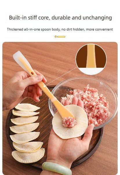 2PCS Multifunctional double-headed dumpling and wonton scraper, silicone meat filling tool, household kitchen all-in-one jam maker