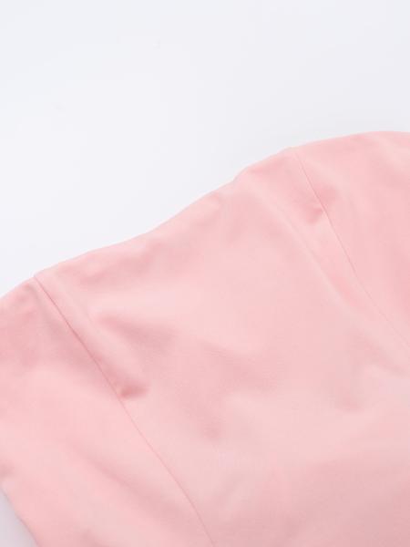 Sexy Waist-Cinching Tie Back Evening Gown, Strapless Design with Delicate Beading Details, Perfect for Parties & Carpet Events, Womenswear