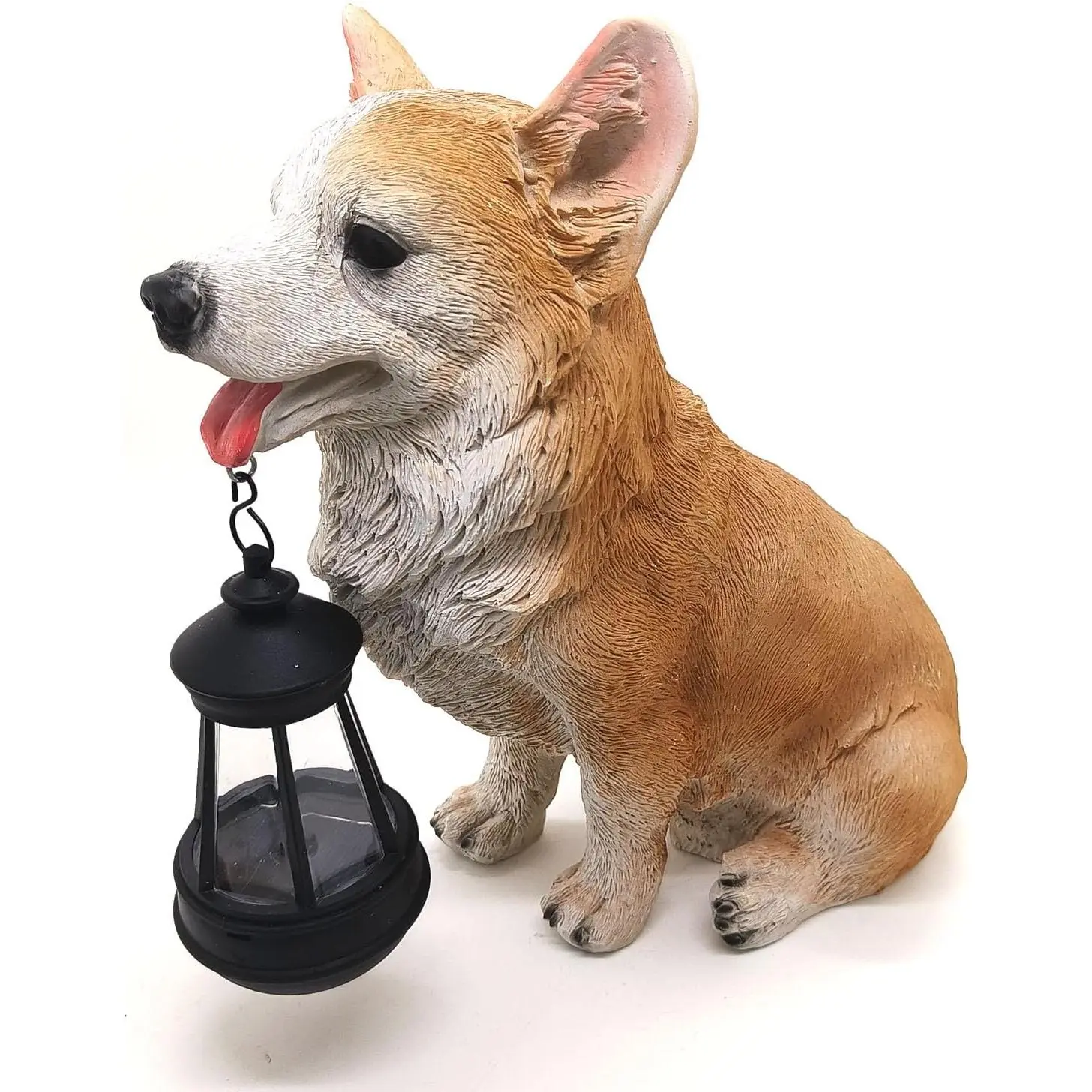 Corgi Solar  Garden Statue -  Statue Outdoor with  Solar Lantern Light,  Memorial Gifts,   Garden Decor for Yard Patio Lawn, Ideal Gifts for Mom, Dad or Birthdays