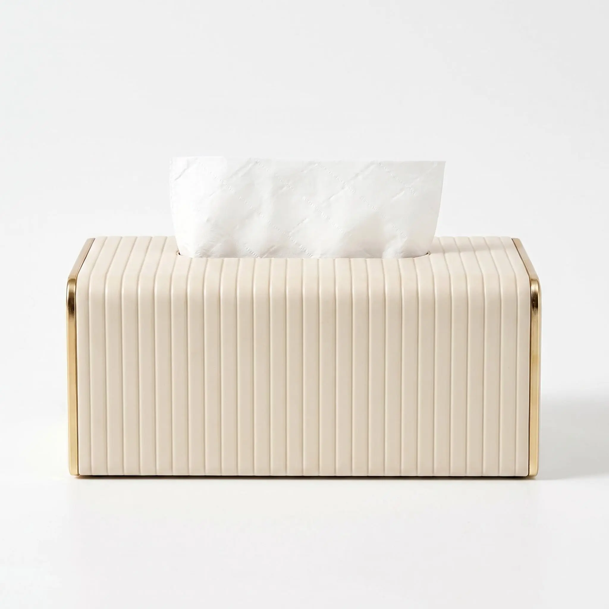 Tissue Box Cover, Faux Leather Tissue Box Holder, Rectangular Tissue Storage Box for Living Room, Dining Area, Bathroom Decor, Modern Bathroom Accessory