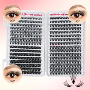 Eyelash Extension Kit 640pcs 30d40d50d Individual Lashes, Ultra Thick D Curl Mixed Lengths 9-16mm, DIY Eyelash Extensions at Home