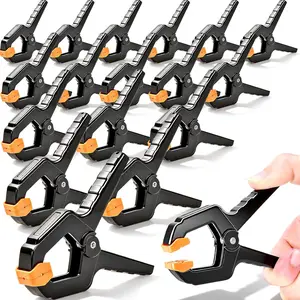 18Pack Spring Clamps, Heavy Duty Clips with Jaw Pads for Woodworking, Balloon Arch Backdrop Stand Clips, 3.5inch Plastic Small Spring Clamps for Photography Backdrops Holder, Crafts, Fabric Backdrop