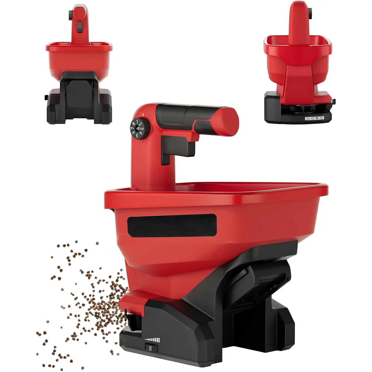Handheld Grass Seed Spreader - 18V Li-ion Battery Compatible, 125° Spreading Angle, Adjustable Angle Setting, Effective for Granular Products, Rock Salt Use, Year-Round Application (Battery Not Included)