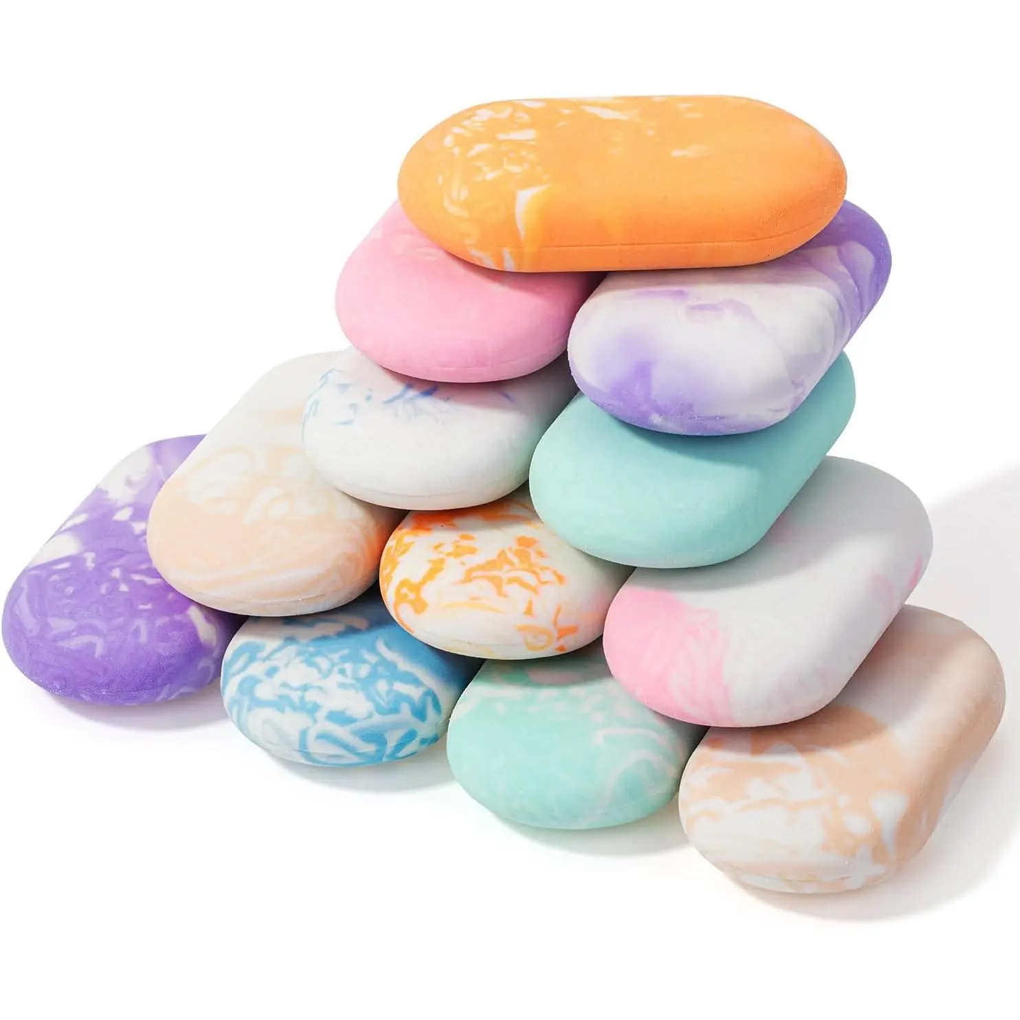 - Marble cil Erasers, 12 Pack, 1" x 2" | Soft Rubber Marble cil Erasers for School, Office, Art Sketching, Homework, Exams, Clean Smudge-Free Correction