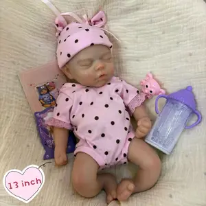 13 Inch / 33 cm Silicone Weighted Fashion Doll Girl [NOT Vinyl] Reborn Soft Toy Educational Toy with Accessories & Gift Box
