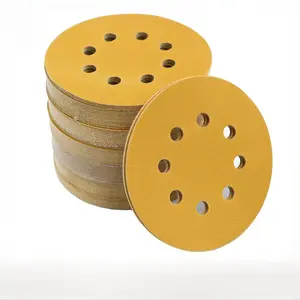 30pcs 5 In 8 Hole Sanding Discs Hook and Loop, 40/60/80/120/150/180/220/320/400/600/800 Assorted Grits Sandpaper for Woodworking