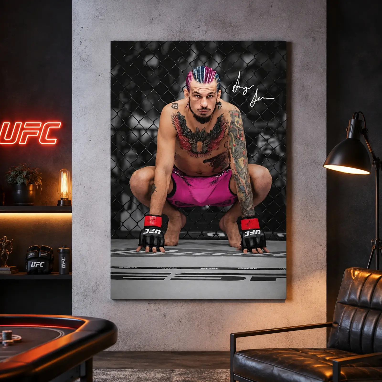 Sean O'Malley UFC Canvas Wall Art Poster - Sugar Show MMA Fighter Canvas Print, Mens Room Decor, Sports Fan Gift, Modern Home Office Decoration, Boxing Gym Artwork, Dorm Decor For Guys