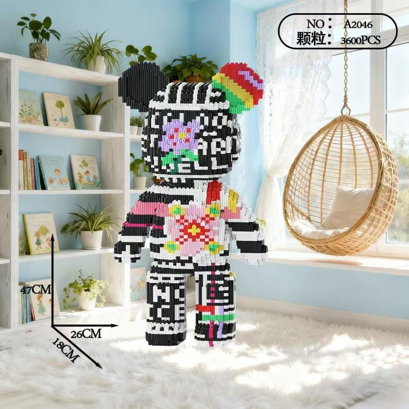 Travel in space Skull bear building block toy boys and girls brain birthday gift ornament space