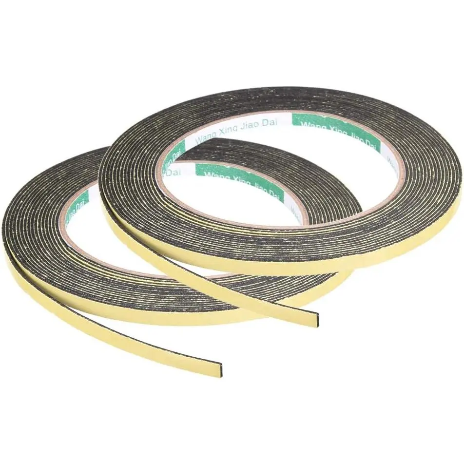 Sealing  Tape 5mm Wide 1mm Thick 5m/16.4ft Long, Self Adhesive Weather Strip for Window Door Insulation, Pack of 2