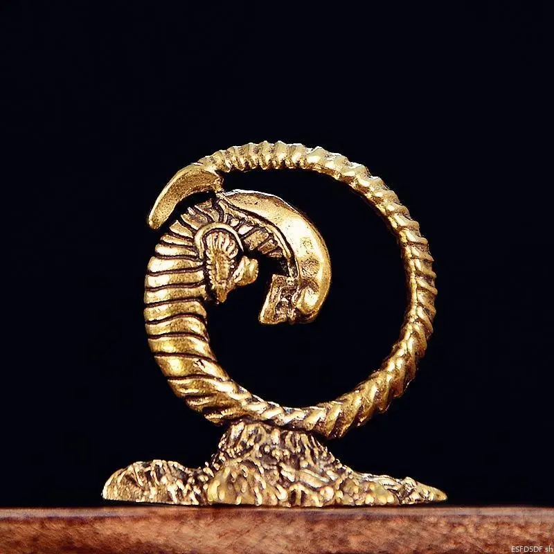 Antique Solid Brass Dragon Figurine, Traditional Chinese Tea Pet & Decorative Metal Paperweight for Office Desk and Home Decor, Artistic, Gift, Minimalist, Heavy Duty, Desk Size, Dragon Shape, Small, Tabletop Decor, Lightweight, Retro Look, Desk/Table Top