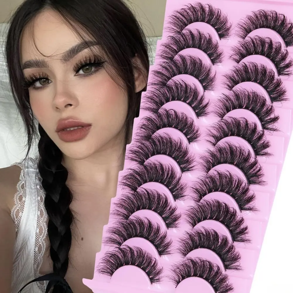 Gentle Faux Strip Fake Lashes - Synthetic Tight Curl, Messy Fluffy Bushy Voluminous Wild Layered Design, Adjustable, Contour, Sensitive-Safe for Daily & Grunge Makeup, Ideal Gift for Hot Girl Eye Looks, Artificial Lashes
