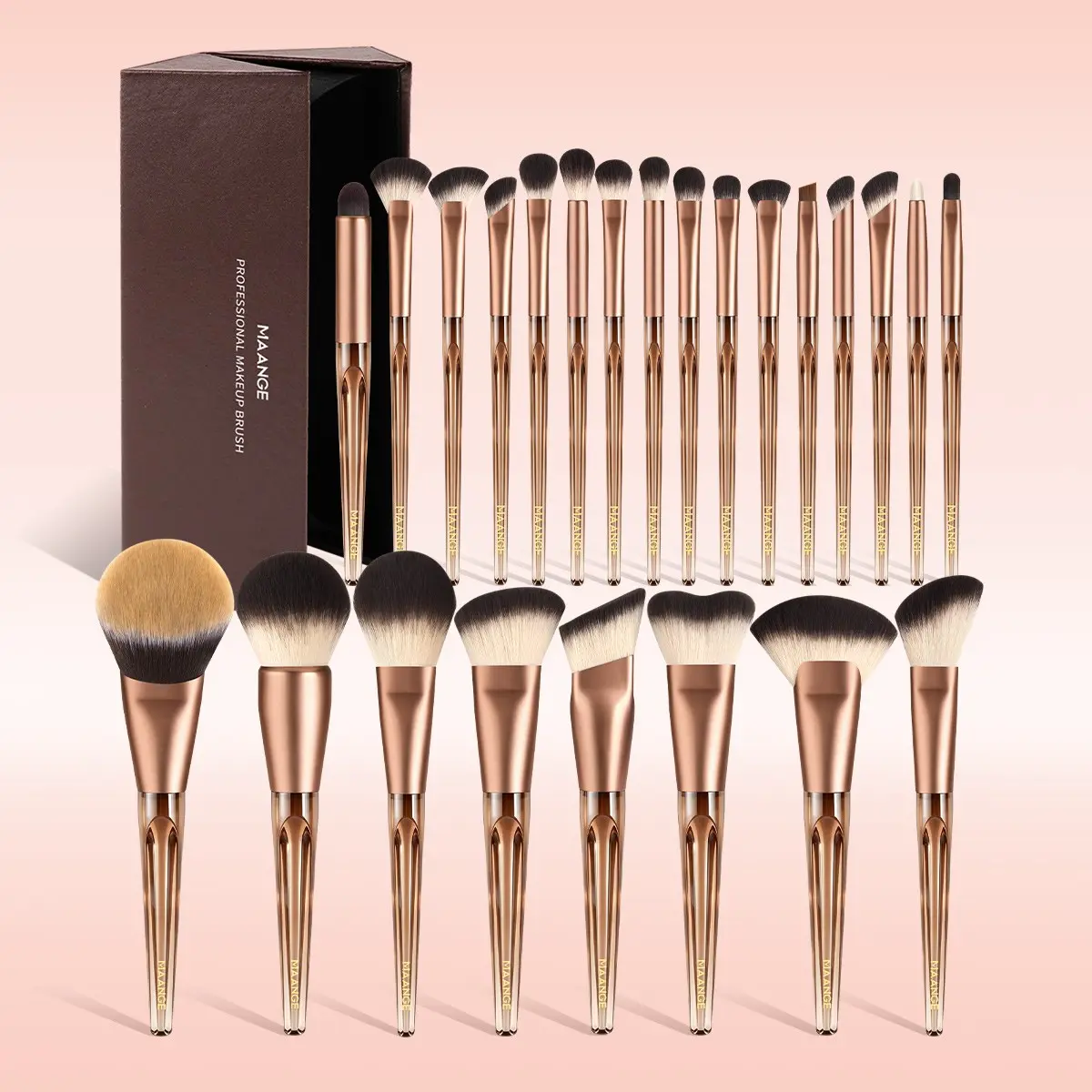 Maange 24-Piece Professional Makeup Brush Set, Blush Brush, Powder Brush, Foundation Brush, Highlighter Brush, Eyeshadow Brush, Lip Brush, Gift for Women