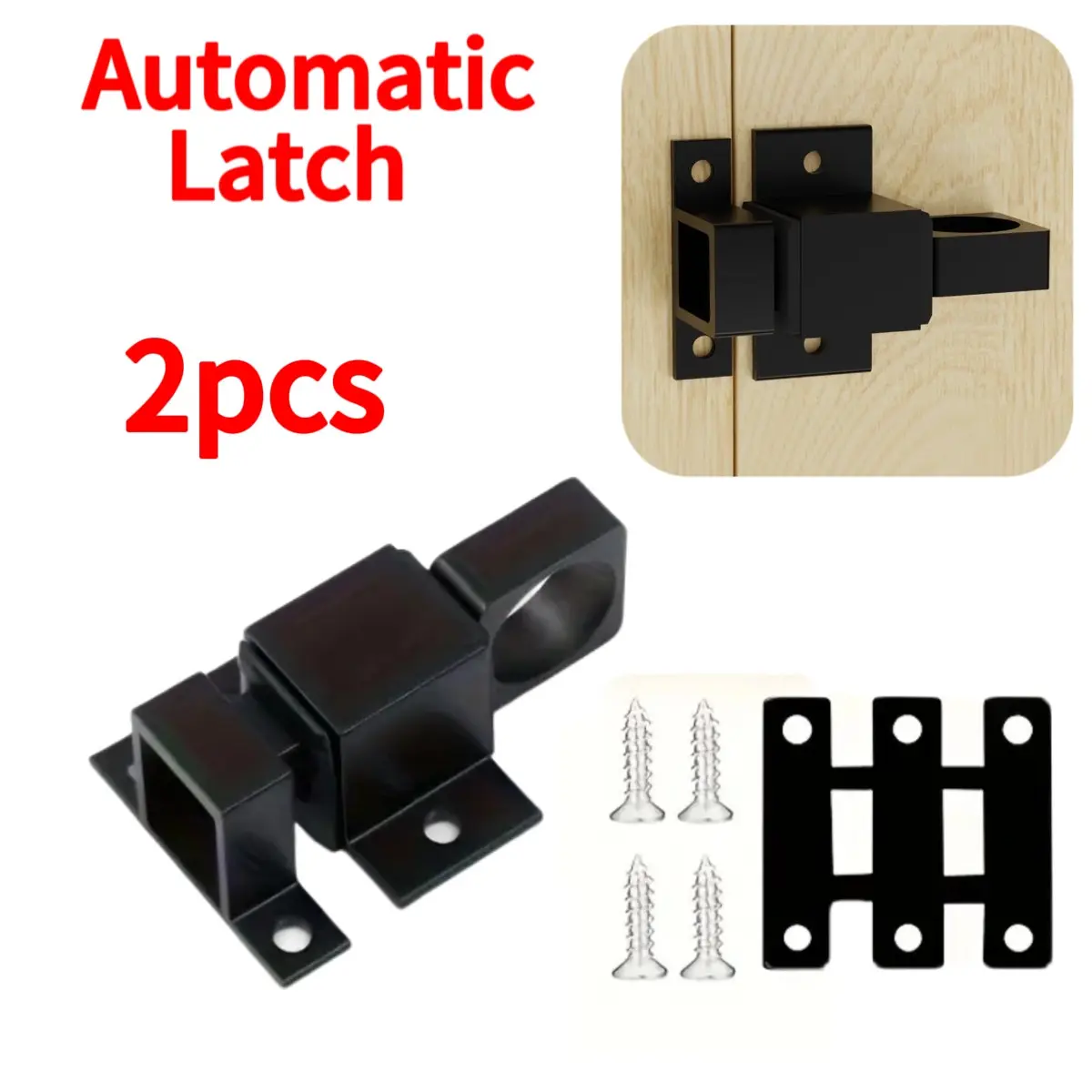 2sets Aluminum Alloy Automatic Spring Aircraft-Type Toggle Latch, Innovative Push-Pull Self-Locking Design for Swing/Sliding Doors and Windows.