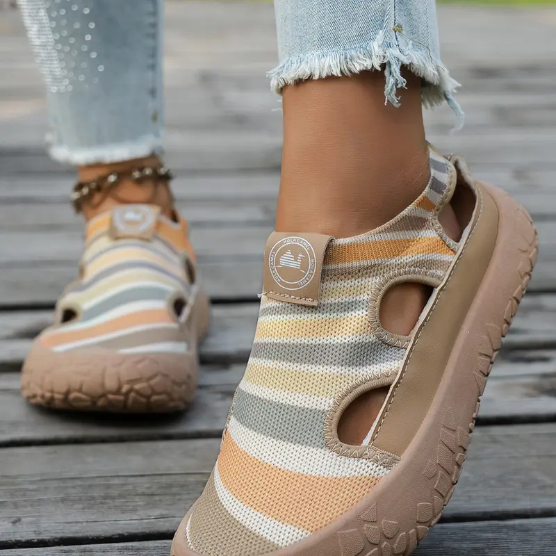 Women's 2026 New Soft Sole Comfortable Slip On Shoes, Casual All-Season Low Top Shoes, Breathable Cut-Out Design, Round Toe, Medium Width, Slip Ins Shoes