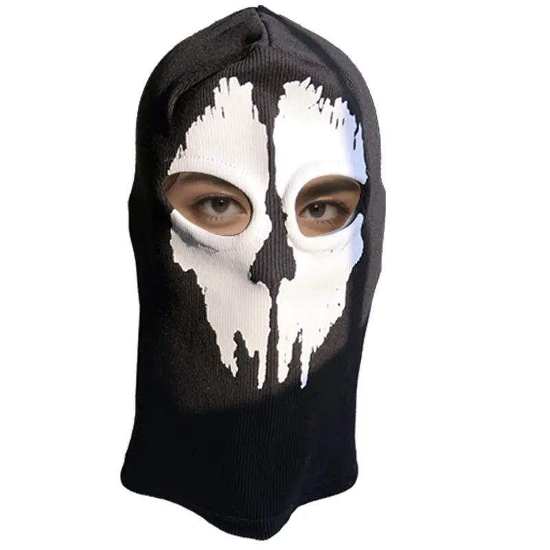 Skull Print Full Face Mask, Outdoor Cycling Warm Anti-Terrorism Headgear, Halloween Costume Mask, Protective Gear for Activities