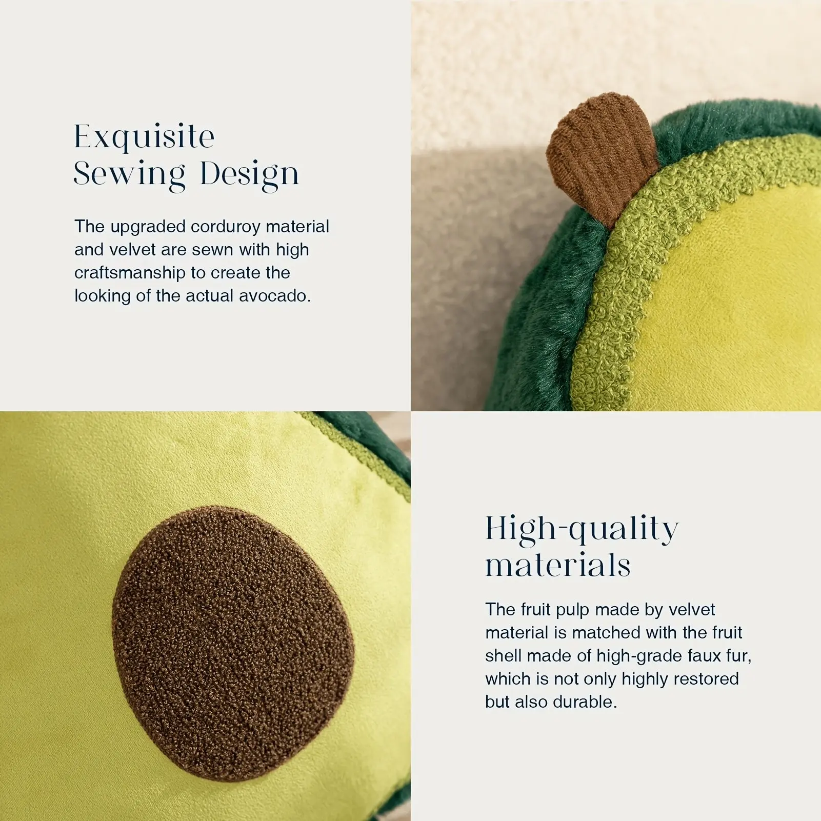1pc Soft Avocado Shaped Throw Pillow, Fruit Themed Decorative Cushion 12.5x15.5 Inches, for Sofa Couch Decor