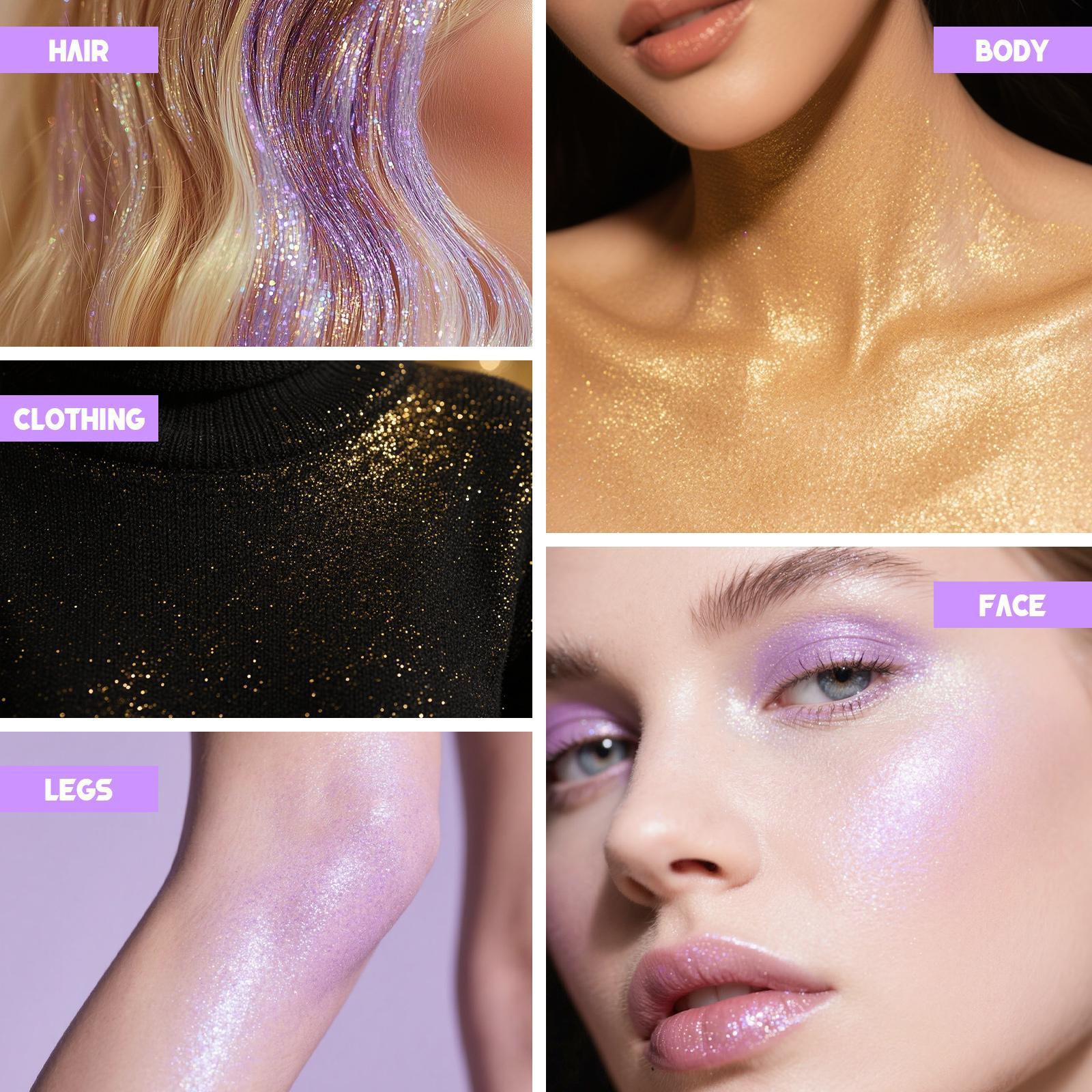 HANDAIYAN Star Mist Shimmer Spray | Glitter Spray for Hair & Body (Also Suitable for Clothing) | Shimmering Body Highlighter Makeup Gift (Designed for Girls & Women) | 2-Pack Value Set