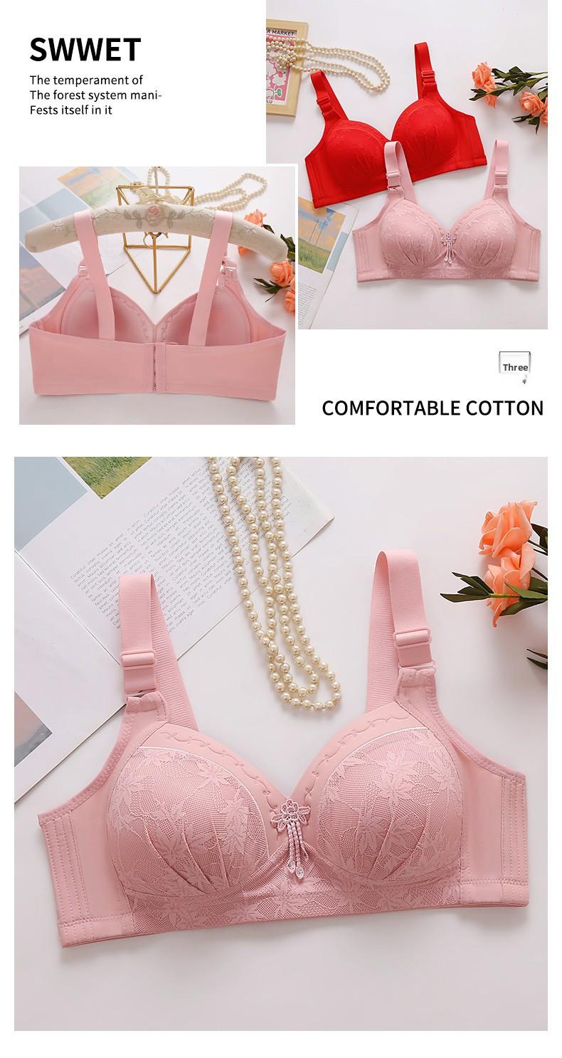 5 PCS/ 3PCS Elegant Lace Non-Wired Bra for Women Comfortable Push-Up Bralette Everyday Underwear Lift Support Breathable Lingerie T-Shirt Mother Fashion -RR