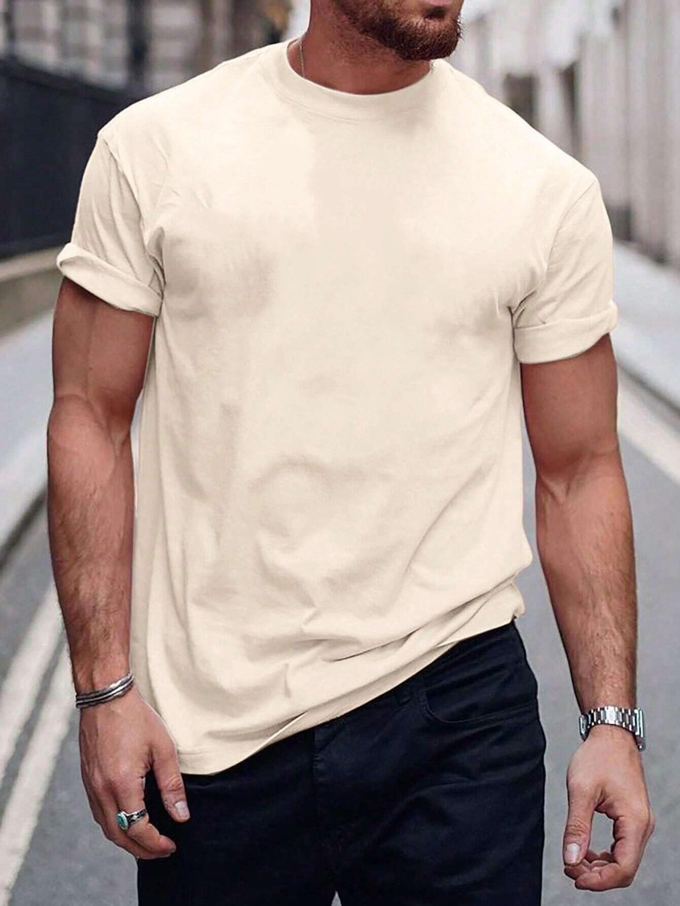 Men's Tropical Coconut Tree & Letter Print Drop Shoulder Sleep Tee, Regular Fit Casual Soft Comfortable Short Sleeve Round Neck PJ T-Shirt for Daily Wear, Sleepwear Loungewear Menswear for Men