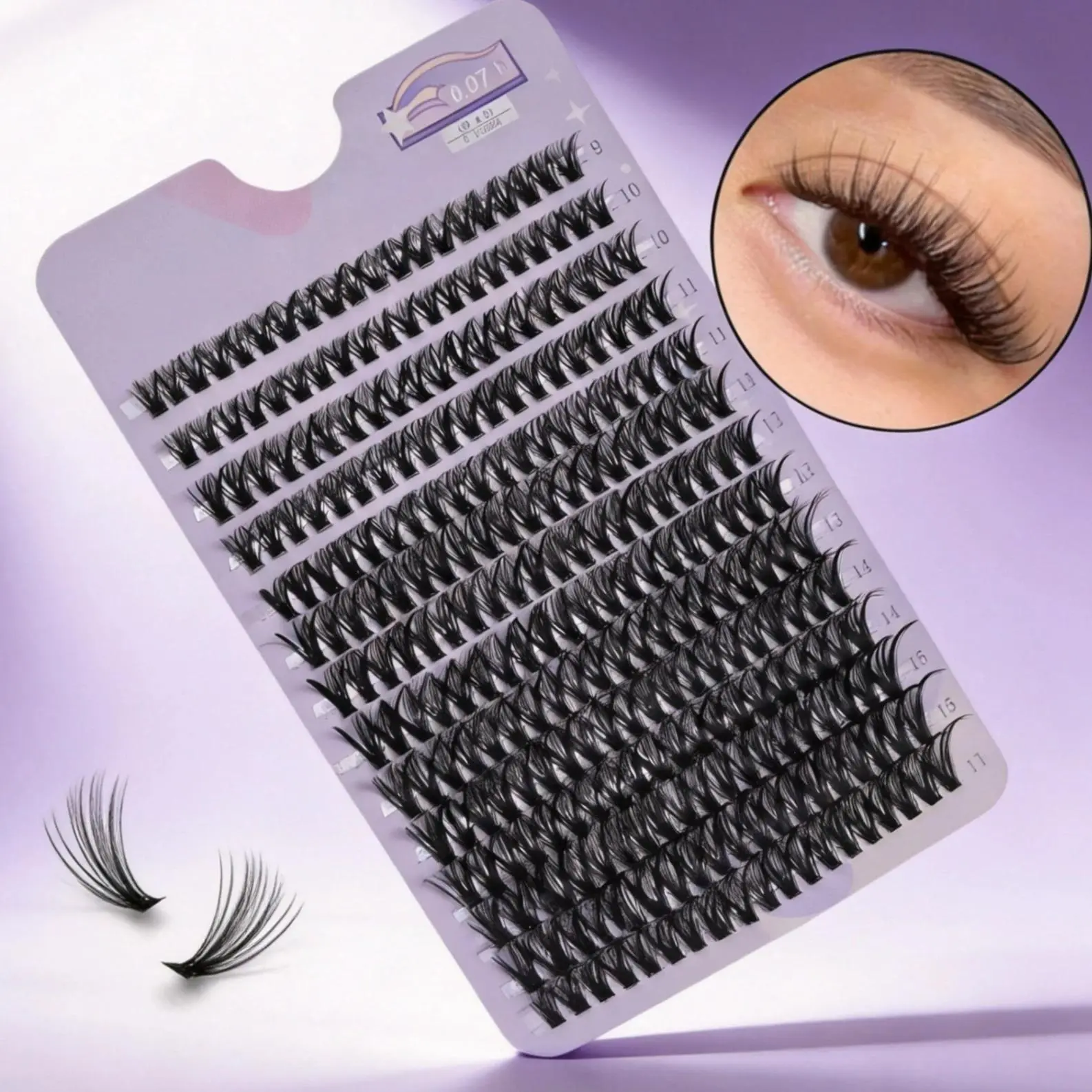 14 Rows 280 Clusters 40D Mix 9-16mm Cluster Lashes Extension Natural Thick Fake Eyelash 3D Strip Individual Lashes