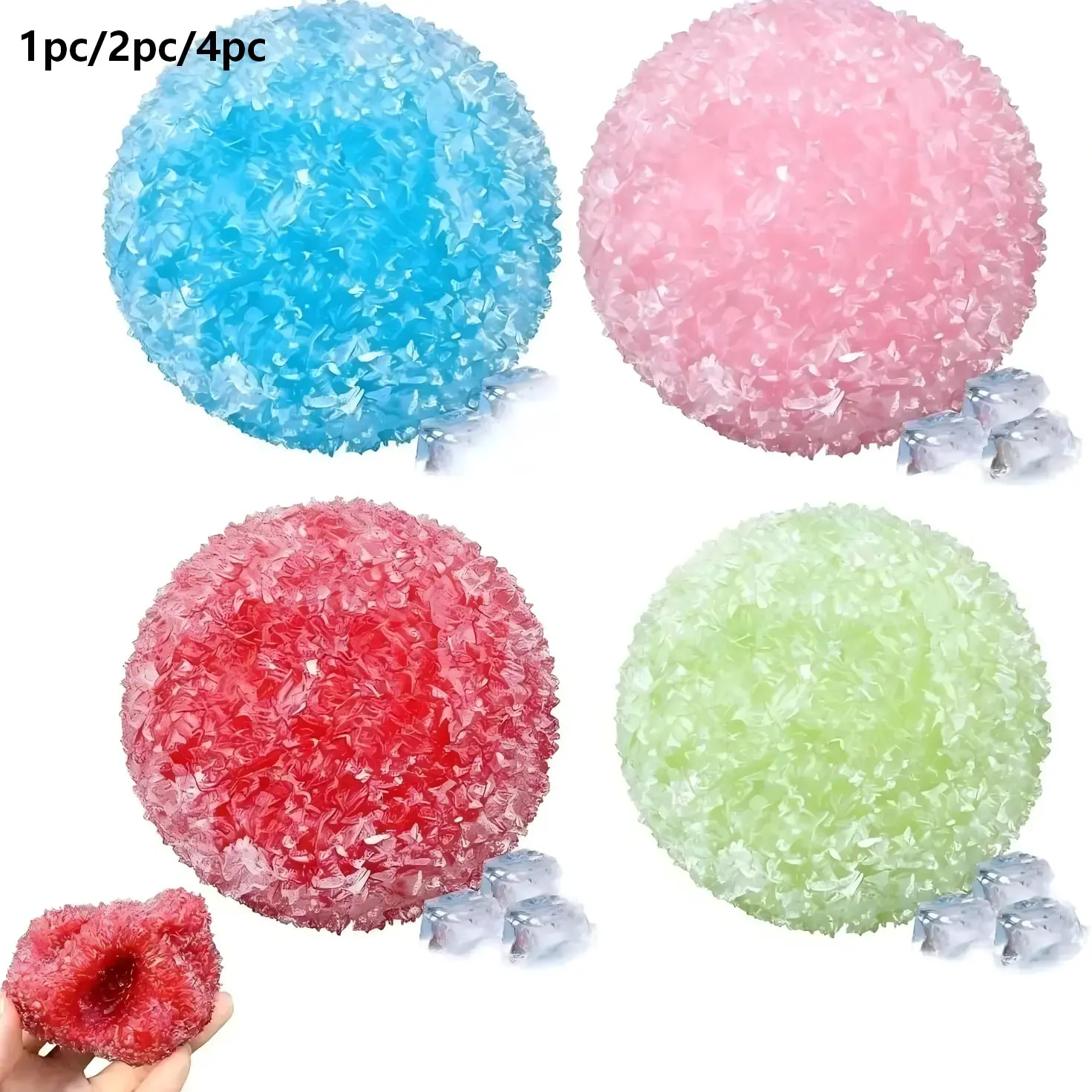 Ice Crystal Crush Ball Stress Relief Toy, Candy Colorful Soft Squishy Toy, Kids Adult Office Fidget Toy, Sv37 Model